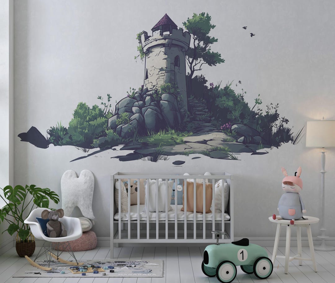 Fantasy Castle Tower Wall Decal Fairytale Nursery Wall Sticker Medieval ...