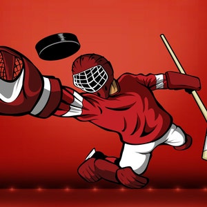 Hockey Goalie Full Color Decal, Hockey Full color sticker, wall art cn 37