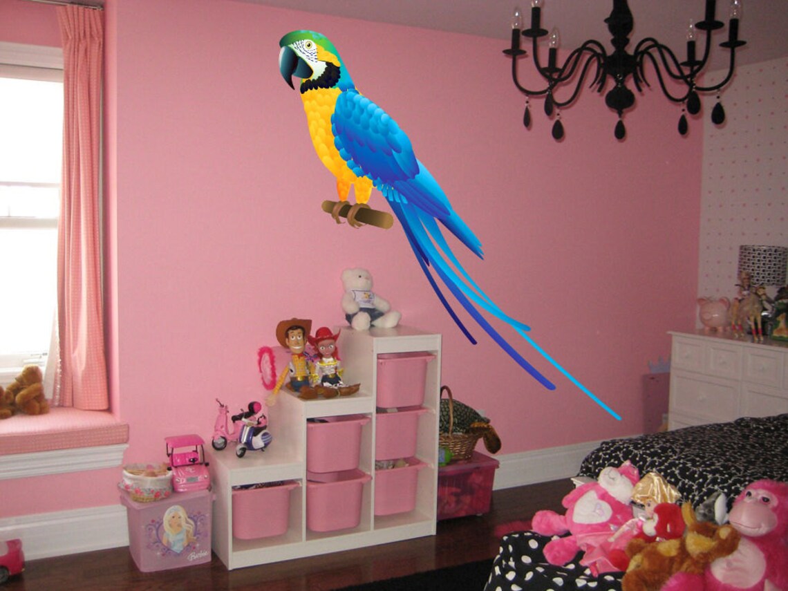 Parrot Full Color Decal Parrot Bird Full Color Sticker Wall - Etsy