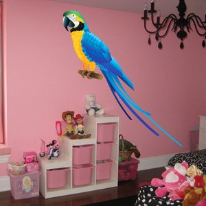 Parrot Full Color Decal, Parrot Bird Full color sticker, wall art, cn 118