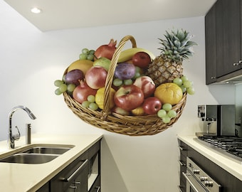 Fruit mand full color sticker, fruit mand full color sticker, kunst aan de muur cn 178