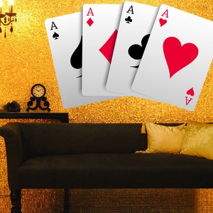 Poker Full Color Decal, Playing Cards Aces Full color sticker, wall art, cn 097