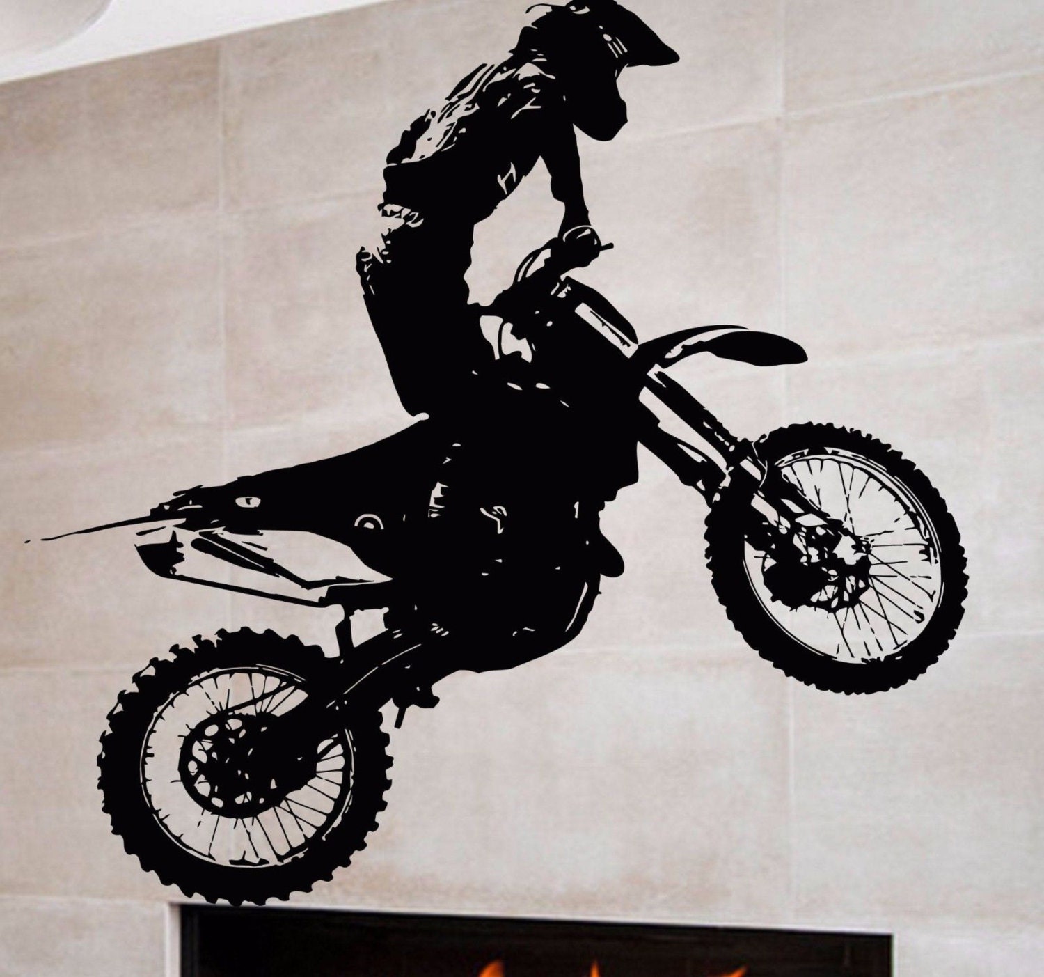 Adesivo Murale 3D Motocross: Effetto Muro Rotto Per Un Garage Da Sogno! 80x120cm - 2