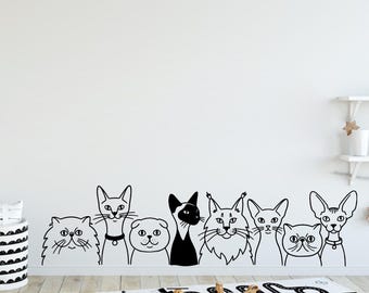 Cat wall decals, Grooming wall decor, Vetirinary decals, Pet lover gift, Pet shop dog house wall vinyl decal, Pet wall vinyl decal 440DE