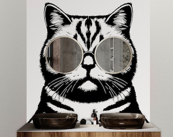 Cat wall decal Dog decor Cat kids Cat wall art Decal Cat Lover Animals Cat Wall Bathroom Wall Decals Stickers Vinyl 074DE