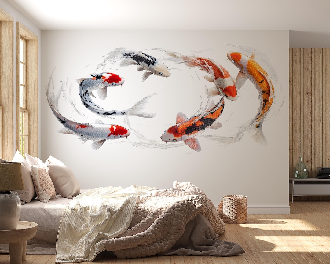 Koi Fish Wall Art Modern Japanese Koi Watercolor Wall Decor 350mv - Etsy
