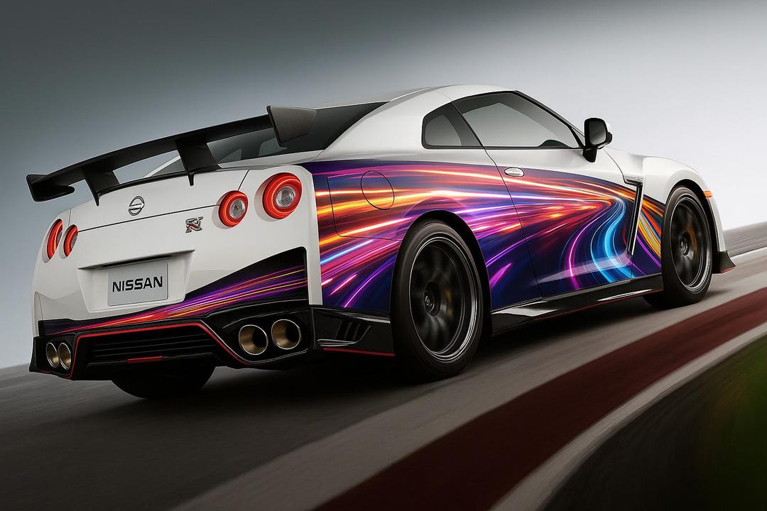 Neon Racing Racing Sticker Neon Racing Car Vinyl Decal – High-gloss Wrap Sticker for Sports Cars ...
