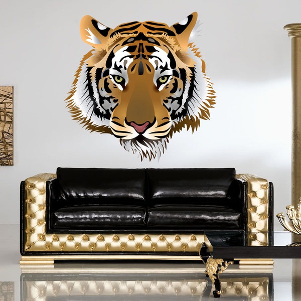 Tiger Head Full Color Decal, Tiger Head Full color sticker, wall art cn 113