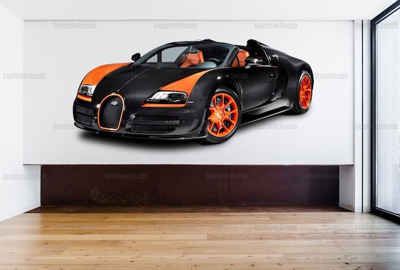 Bugatti Wall Art Sticker Sports Car Wall Decal Nursery Wall Decals Boy Wall  Mural Decal Sports Car Boys Room Vinyl Decals - Etsy