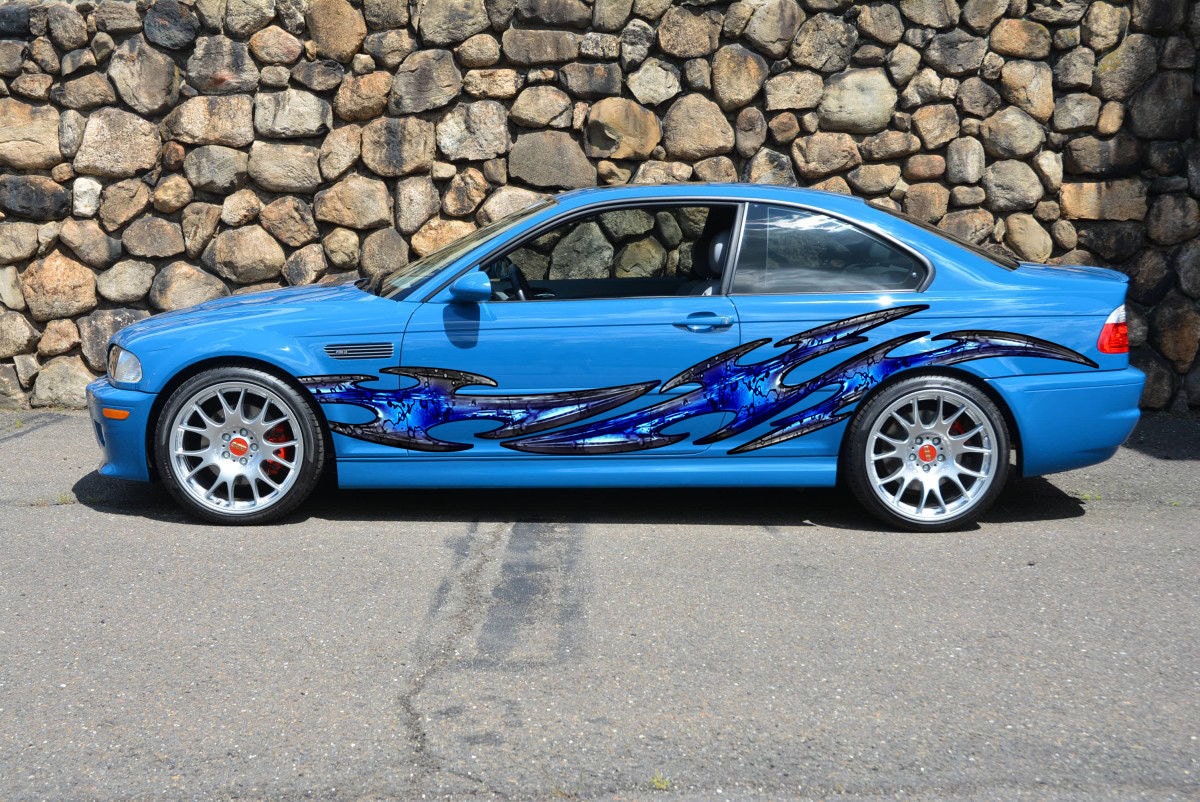 Blue Tribal Full Color Car Vinyl Design, Tribal Car Wrap, Car