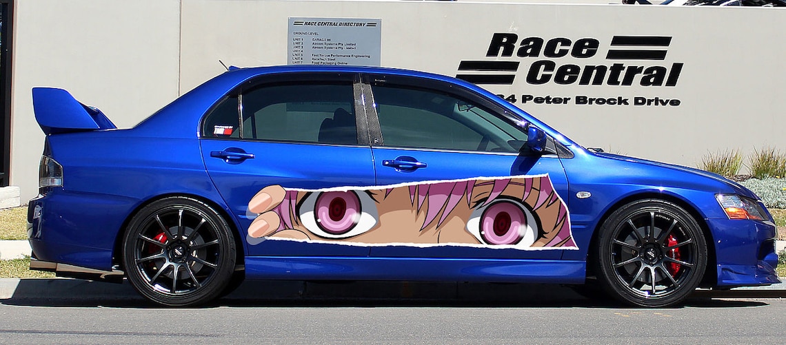 Anime Eyes Full Color Car Vinyl Design, Sexy Anime Car wrap, Car Vinyl