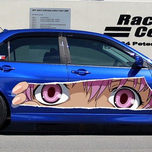 Anime Eyes Full Color Car Vinyl Design, Sexy Anime Car Wrap, Car