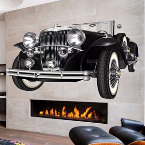 Retro Car Full Color Decal, Antique Hot Rod Full color sticker, wall art, cn 094