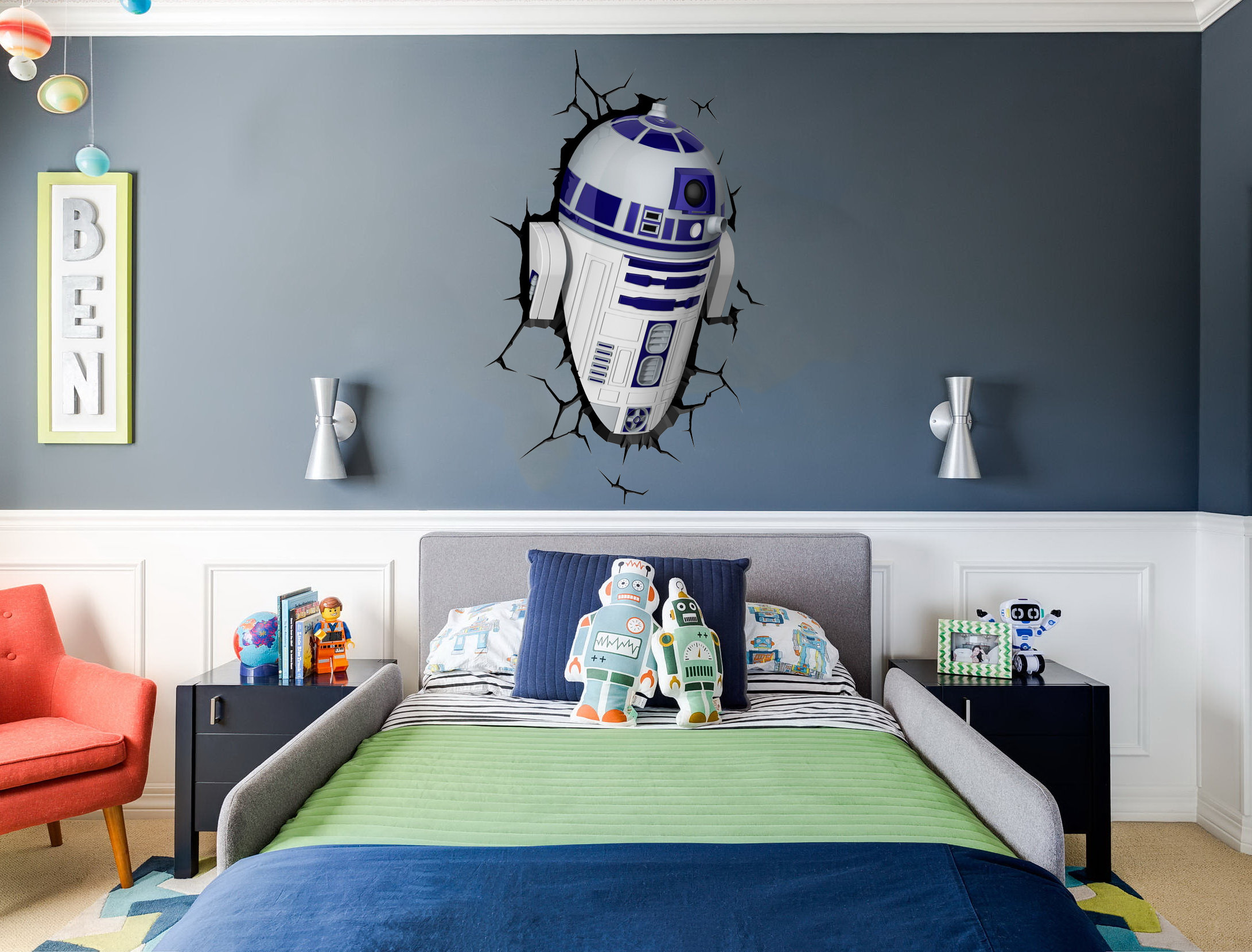 STAR WARS CLASSIC R2-D2 DRY ERASE PEEL AND STICK GIANT WALL DECALS, Peel  And Stick Decals