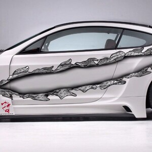 Ripped Metal Full Color Car Vinyl Design, Ripped Metal wrap, Car Vinyl, zzs_3