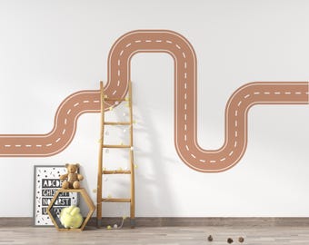 Straßenwind Wandaufkleber Roadway Vinyl Aufkleber Track Route Wanddekor Kinder Spielzimmer Jungenzimmer Wandkunst Automobil Schlafzimmer Wandbild Aufkleber 228DE