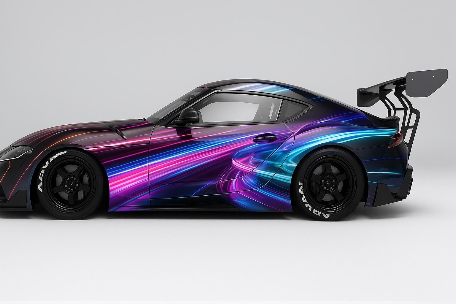 Neon Racing Racing Sticker Neon Car Vinyl Decal Wrap – High-gloss Color Shift Racing Sticker for ...