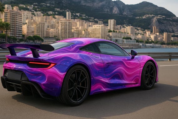 Purple Galaxy Car Wrap – Full Vinyl Vehicle Decal | Cosmic Swirl