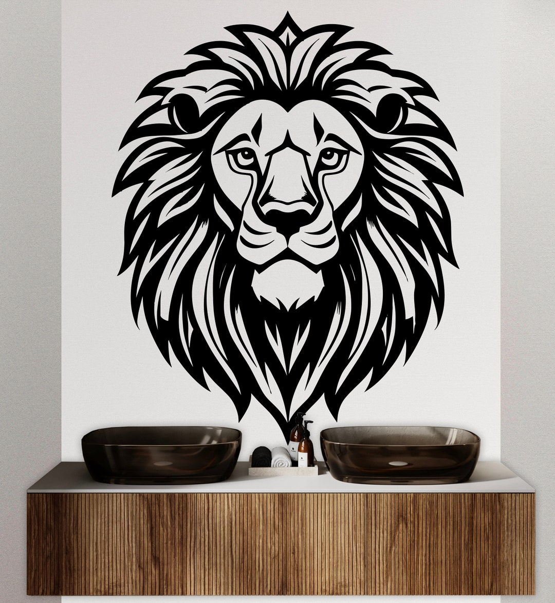 Lion Kings Wall Decal Animal Wall Decor Safari Lion Wall Art Decal Lion ...