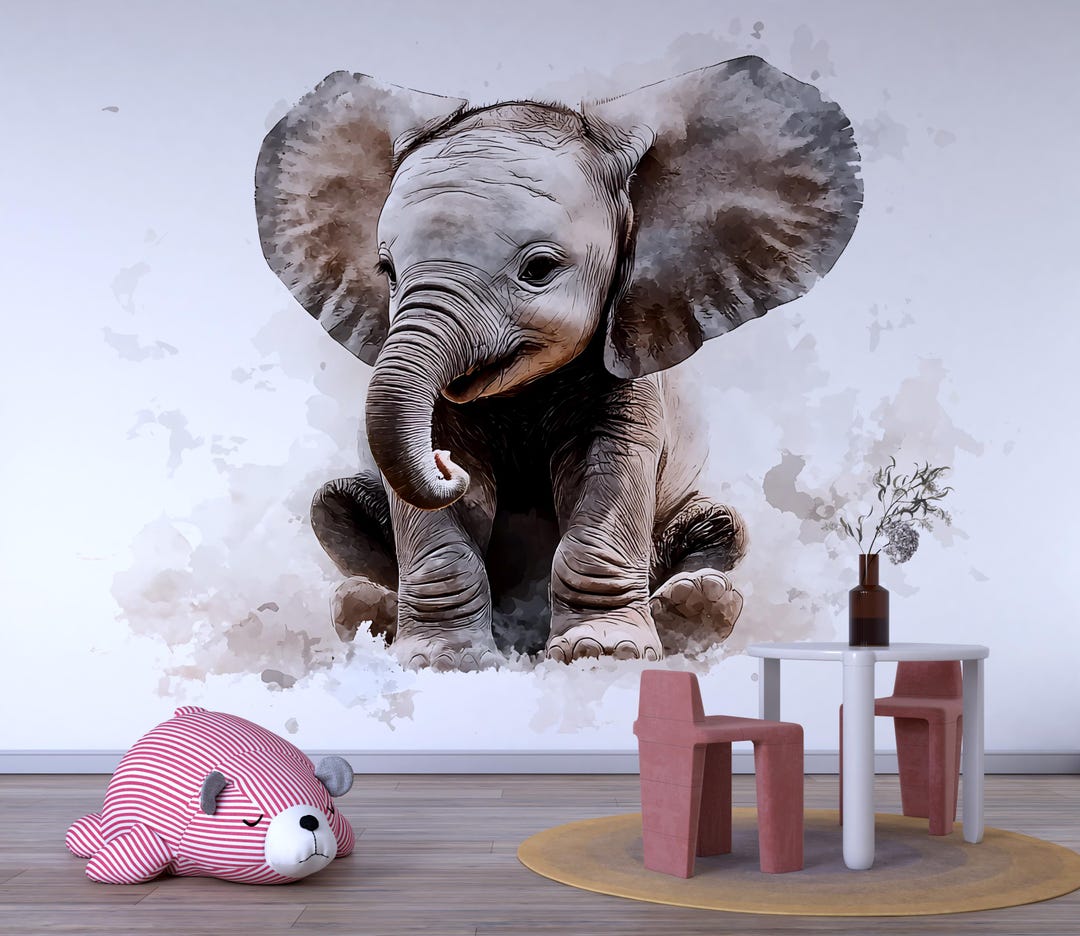 Baby Elephant Wall Art, Elephant Nursery Decor, Neutral Safari Nursery ...