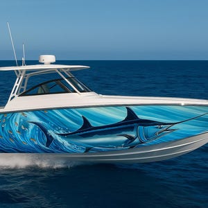 Set Of 4 Custom Color Regal Boat Hull Decals – Glossy Finish, Fishing & Watersports