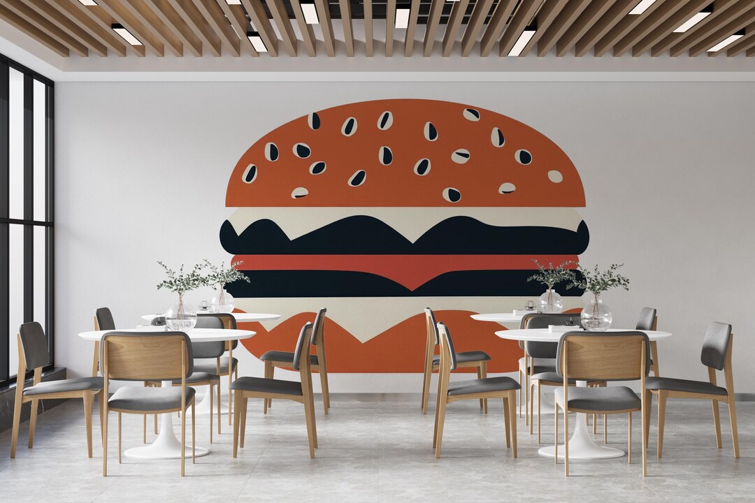 Burger Wall Art Modern Restaurant Cafe Decor 405mv - Etsy