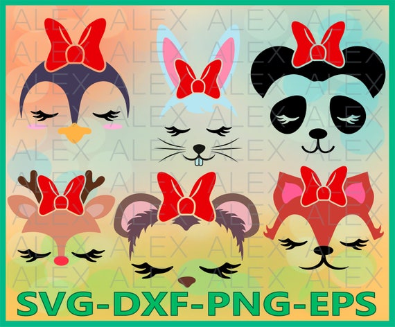 Download 70 Off Animal Face Svg Girls Face Svg Animals With A Bow Etsy PSD Mockup Templates