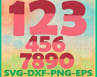 mermaid number svg etsy