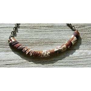 Fabric Statement Necklace, Brown Beige Tones, Ethnic Fashion , Fabric Jewlery, Earthy Necklace, Women Fashion, Textured Necklace