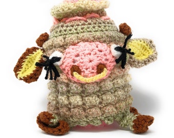 Cow Crochet Boho Bag Preschool Bag Nature Lover Bag Farm Animal Cute Bag Moo