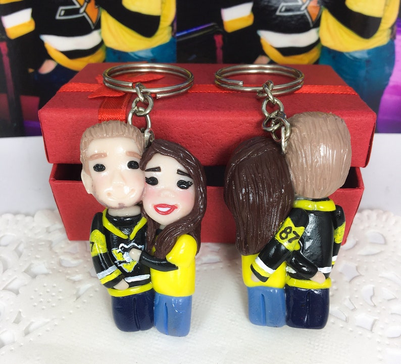 Girlfriend Boyfriend Keychain Gift Custom Couples Portrait Etsy