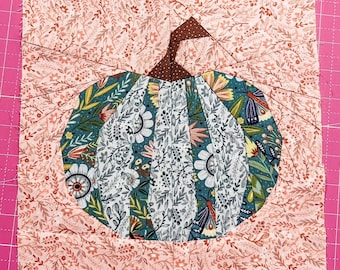 Pumpkin Foundation Paper Piecing Pattern PDF | FPP Quilt Block | Fall Quilt Pattern | Halloween | Autumn Sewing Pattern | Instant Download