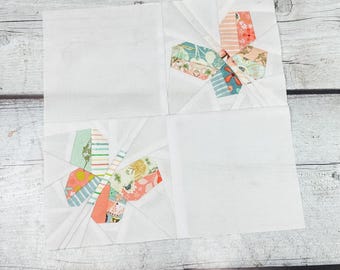 Double Butterfly FPP Quilt Block Precise Sewing Pattern for Spring, 5 Sizes, PDF Instant Download, Foundation Paper Piecing, Nature Lover