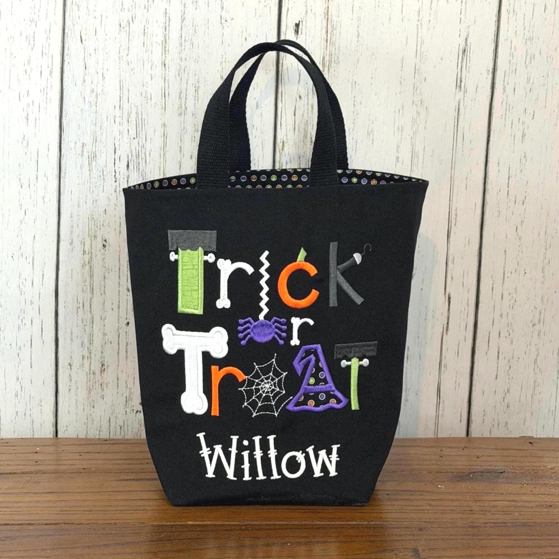 Personalized Kids Halloween Bag – Multi Color Dots
