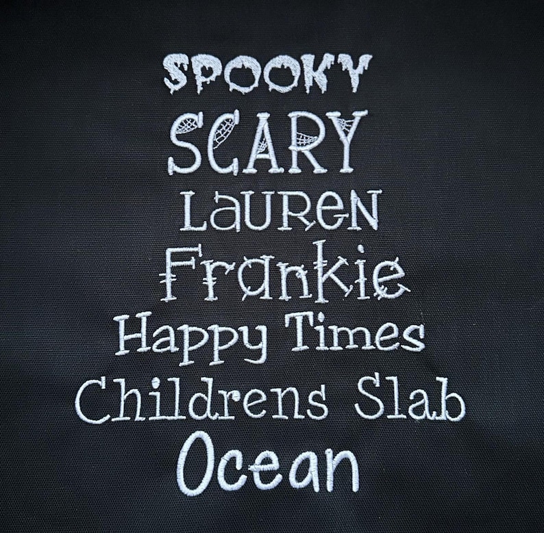 Personalized Kids Halloween Bag, Trick or Treat Bag, Applique Pumpkin Bag, Customized Embroidered Bag, Candy Bag, Glow in the Dark Name image 6