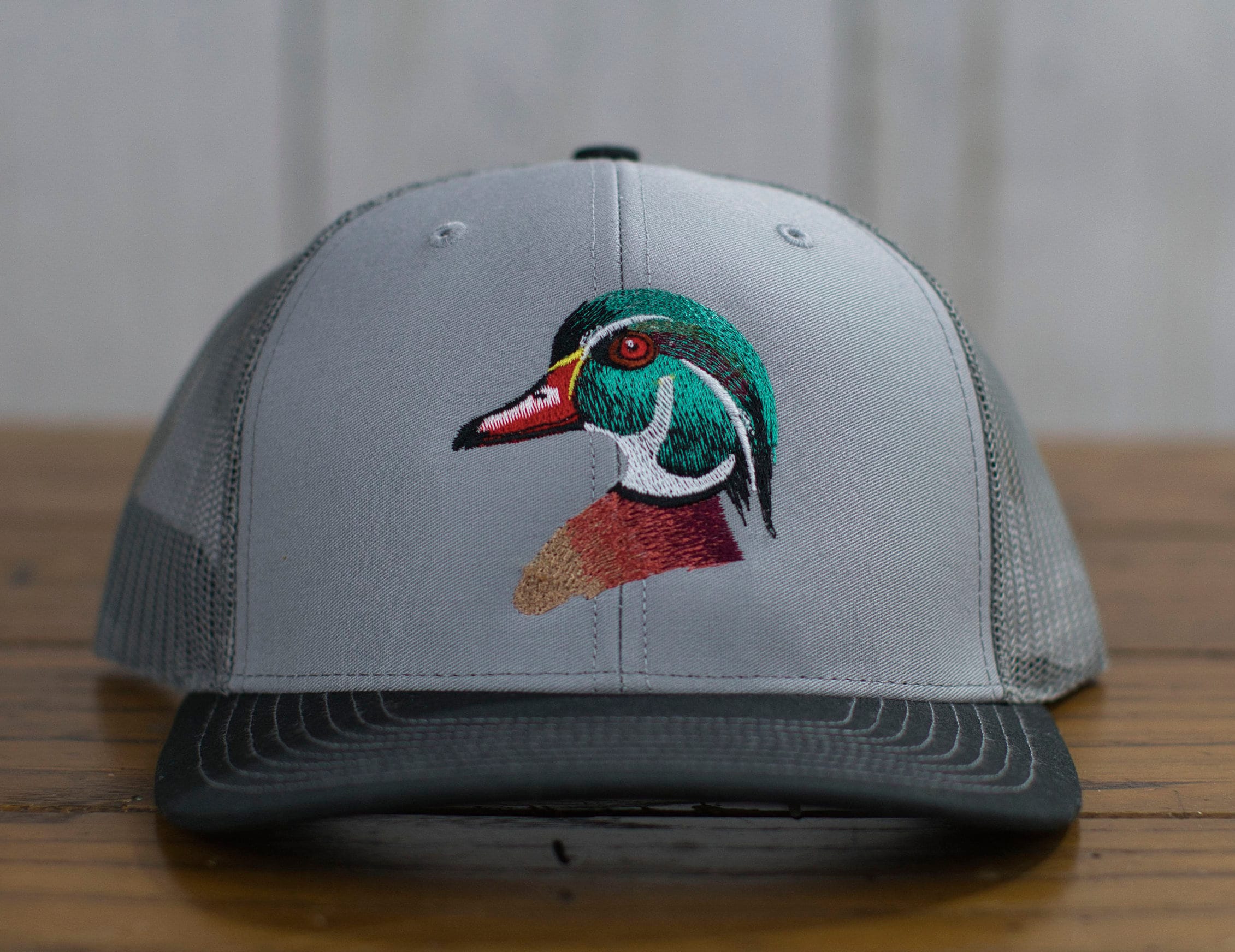 Duck Hat Duck Hunting Hat Embroidered Duck Dad Hat Wood Etsy