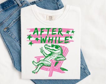 After While Crocodile PNG, Funny Animal, Trendy Animal, Digital Design