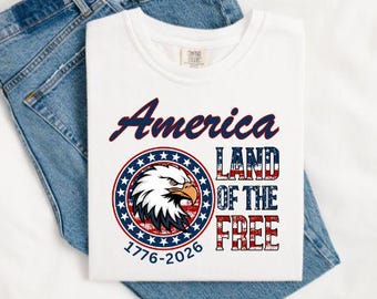 Land of the Free PNG, American Eagle, 1776, 250th year, 4th of July, Patriotic, Digital Design
