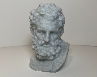 3D Printed Hercules Bust, Greek Mythology Decor
