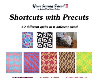 PDF Quilt pattern collection for precut squares and yardage : 10 beautiful quilts, 5 different sizes (twin, lap, 2 baby and wheelchair)