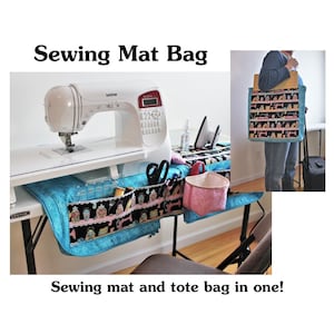 PDF PATTERN Sewing Mat Bag for sewing machine mat organizer/tote bag: travel tote for sewing with ironing pad, pincushion, trash catcher
