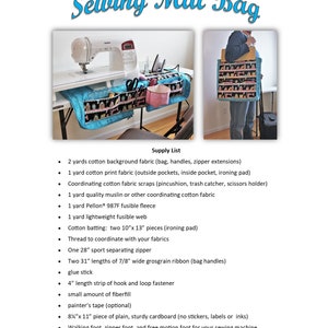 PDF PATTERN Sewing Mat Bag for sewing machine mat organizer/tote bag: travel tote for sewing with ironing pad, pincushion, trash catcher image 9