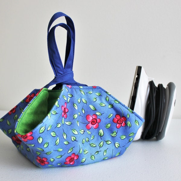 PDF pattern for padded travel mini iron caddy/carrier; easy, user-friendly sewing pattern