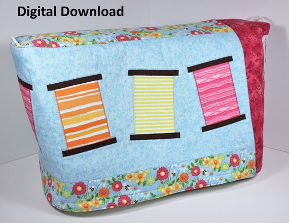 PDF pattern for sewing machine cover with applique thread Etsy Sewing machine pdf pattern applique thread patterns spools