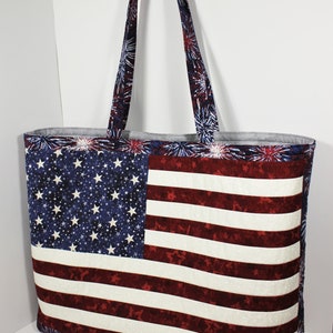 PDF Pattern for Patriotic American Flag Tote Bag With Easy Zipper ...