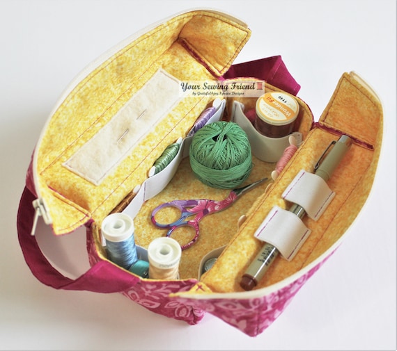 Little Sewing Buddy PDF Pattern Download Organizer Zipper Bag for Hand Sewing stitching Supplies and Notions Etsy