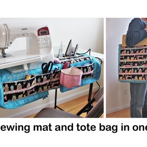 PDF PATTERN Sewing Mat Bag for sewing machine mat organizer/tote bag: travel tote for sewing with ironing pad, pincushion, trash catcher image 1