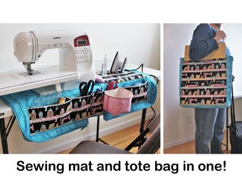 PDF PATTERN Sewing Mat Bag for sewing machine mat organizer/tote bag: travel tote for sewing with ironing pad, pincushion, trash catcher