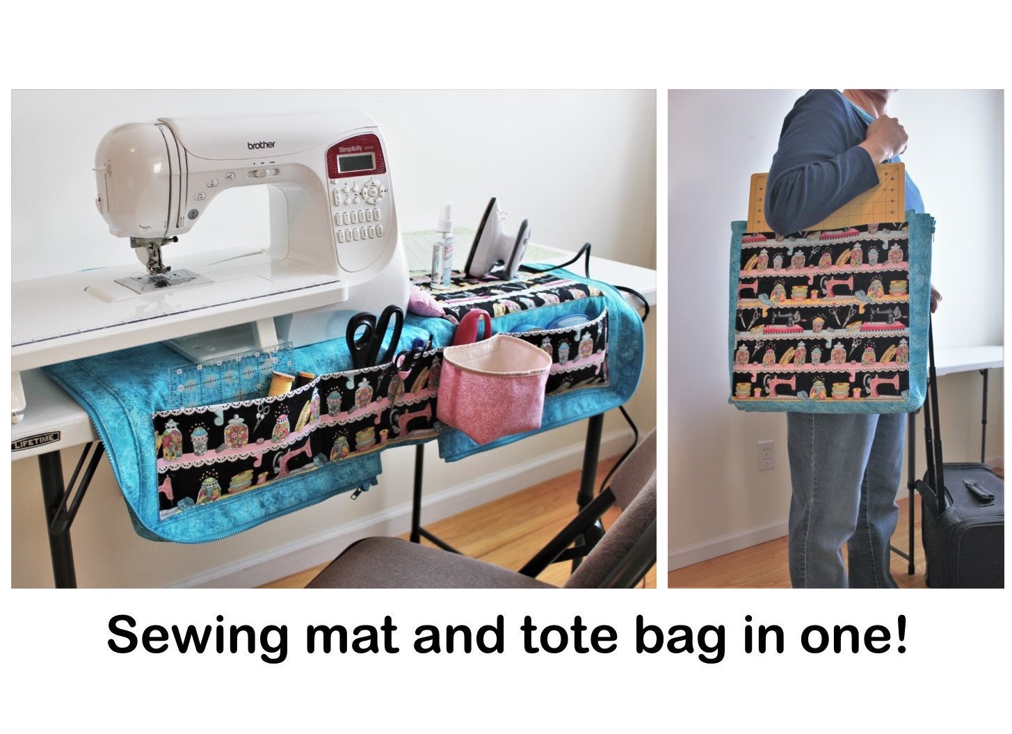 Sewing Machine Anti-Vibration Mat w/Pockets