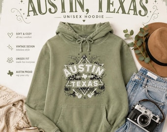 Vintage Austin Texas Hoodie | Distressed Graphic Unisex Pullover